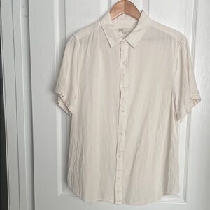 ONIA - Cream linen/viscose short sleeve shirt
